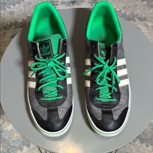 Adidas Black and Neon Green Sneakers